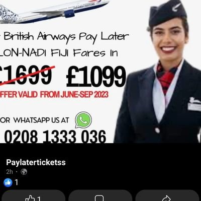 paylatertickets's profile picture. Call Us for PayLater Flights, Hotels & Holiday Deals on 02081333036.
Exclusive Prices You'll Love On Flights.
660 B Coventry Road Small Heath BIRMINGHAM B10 0UU