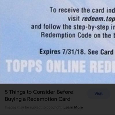 Expiration dates on redemption cards ruins the hobby.