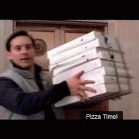 A friend constantly tells a group he’s having pizza using a pizza time gif nearly every day.  So I decided to make this to post the gif every time he post gif