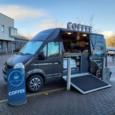 Mobile Coffee van serving the best freshly ground coffee and a variety of locally made cakes and goodies, speciality teas and soft drinks.