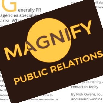 A PR company with one aim: to Magnify the work of our amazing clients. Launching early 2023.