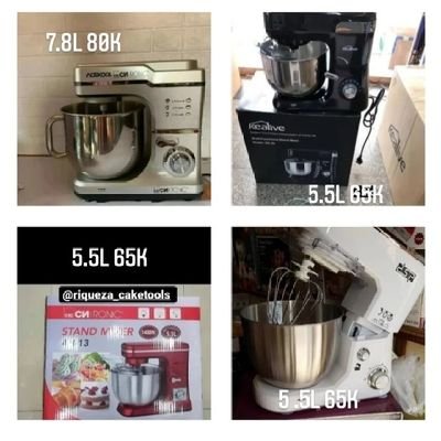 mixers,oven;Blenders;all kitchen  equipment!
IG page riqueza_caketools 
pls dm or whatsapp (07069302286)