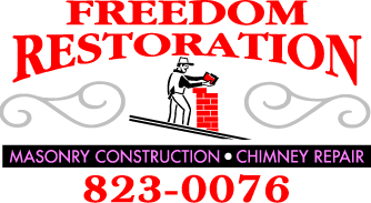 Sometimes it happens, wear and tear takes its toll on concrete and the chimney, Call Freedom Restoration Company