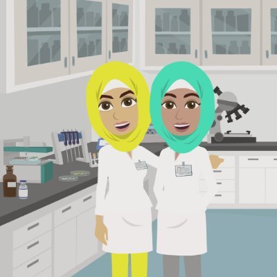 Two scientists who love to communicate science in English and Arabic - @radwaewaisha & Radwa Sharaf