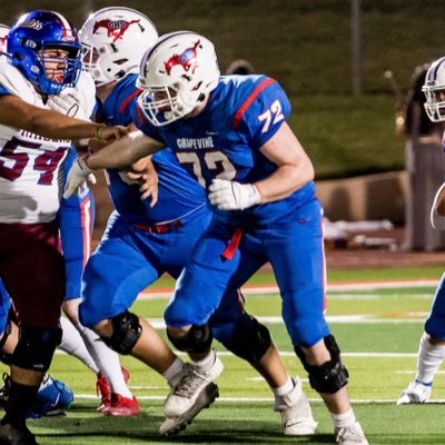Grapevine High School 2023 6’3” 250 lbs Offensive Guard 4.1 GPA |245 bench|5.0 40|365 squat| 817-564-8641| first team all district 4-5a2
