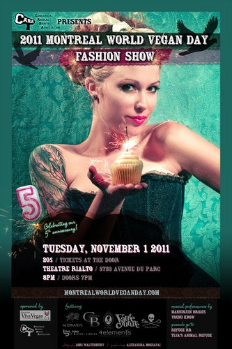 Annual charity fashion show, every Nov1 Rialto Theatre! cutting edge cruelty-free fashion, musical entertainment, gourmet vegan cuisine and silent auction.