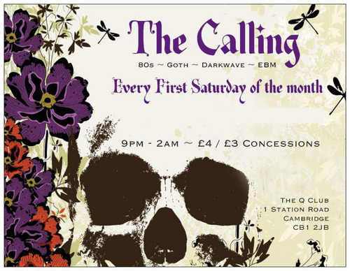 CambsCalling's profile picture. The Calling - Cambridge's Goth, Industrial and EBM clubnight. Join us every first Saturday of the month at the Q Club, 9-2am. £4 entry, £3 concessions
