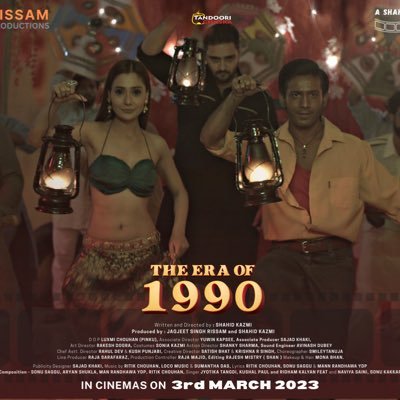 The Era of 1990 is an upcoming Bollywood Film releasing in cinemas on 17th March, 2023 starring Sara Khan, Arjuan Manhas and directed by Shahid Kazmi