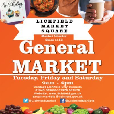 Established since King Stephen's Charter of 1153 
• Weekly General Market Tuesday, Friday & Saturday
• Producers' Market 1st Sunday of the month (except. Jan)