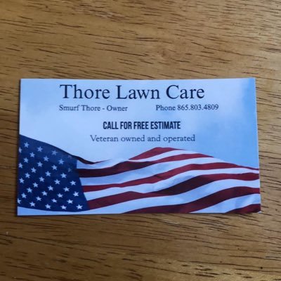 Owner of Thore Lawncare. Veteran owned and operated, licensed and insured.