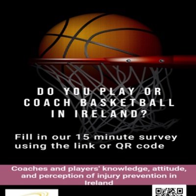 If you play or coach basketball in Ireland please fill out the survey via the link below to participate in our research on injury prevention