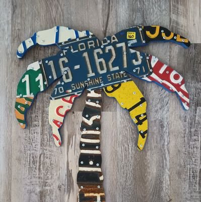 I create amazing works of art using recycled license plates. I take custom orders and I buy, sell, trade, and collect all types of license plates.