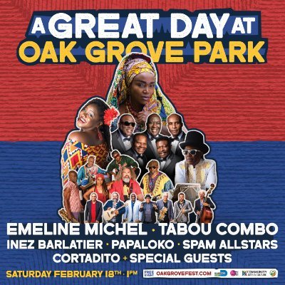 Inaugural “A Great Day at Oak Grove Park” music festival takes place at Oak Grove Park on Saturday, 2/18. Free, family-friendly event begins at 1 p.m.