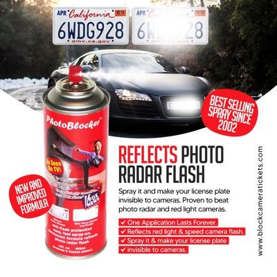 NO MORE RED Light Camera Tickets with PhotoBlocker Spray $18.79 - PicClick