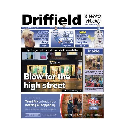 Driffield & Wolds Weekly, the newspaper at the heart of the local community. News, sport, property, motors, jobs and much more.