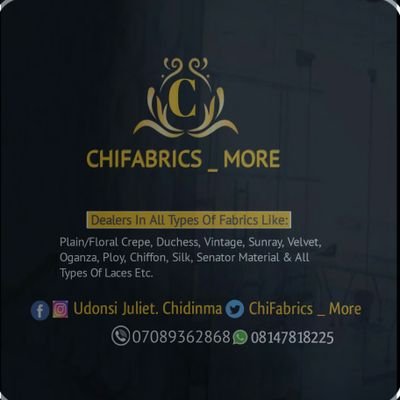 We Design Ready To Wear & Create Styles Like: Shirt,Short,Jumpsuit,Palazzo,Trousers & Gown...We Sell Luxury FABRICS Like Plain/Flower Crepe & Duchess Etc.