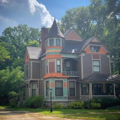 Enchanting bed and breakfast housed in a historic Queen Anne aka the Fredrickson House in downtown South Bend, Indiana. National Register of Historic Places.