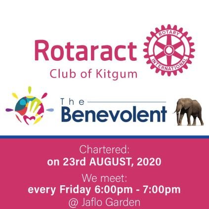 The Benevolent meet every Friday at @BomahHotelLimited Kitgum from 6pm to 7pm. We are sponsored by the Rotary Club of Kitgum
@rotaractclubo