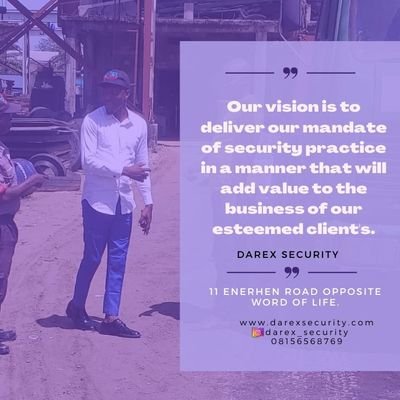 DarexSecurity's profile picture. We're a private security enterprise whose heart is on the security of our clients and the addition of value to their businesses.
