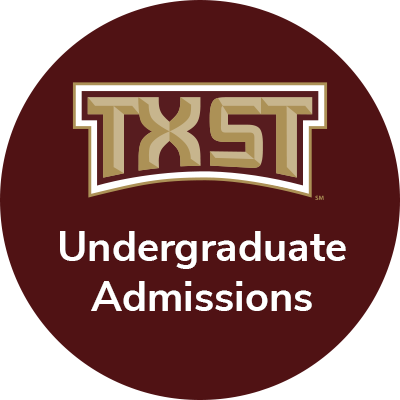 The official Twitter account for the Office of Undergraduate Admissions @TXST, where NEXT is now. #TXST #TXSTnext #TXST27