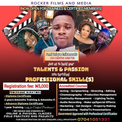 Filmmaker
Actor, Movie/Music Director, MC & Media Consultant
CEO, Rocker Films and Media