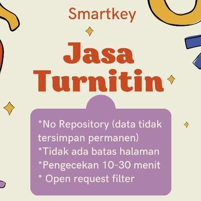 smartkey2023's profile picture. 💼CEK TURNITIN 3K/Pengecekan.

✉️FAST RESPON on WA : https://t.co/OhzLWNEtpl dan https://t.co/DFCfj5Fznm

✏️DM slowres karena notifikasi tidak muncul