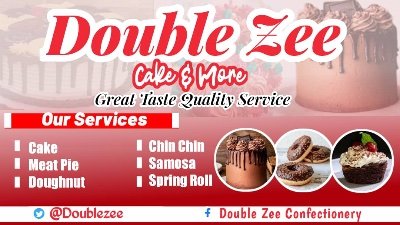 Doublezee 
Confectionery 🍔🎂🧁
Great Taste Quality Service 🍽🥮