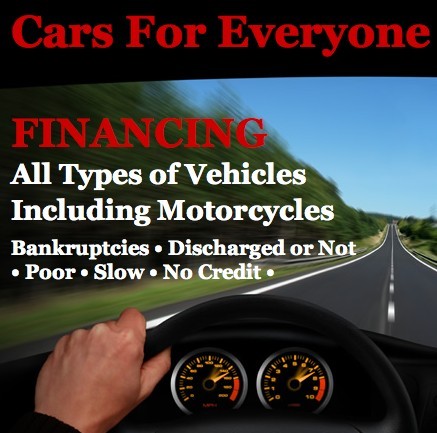 No matter your credit situation, we arrange financing for all types of vehicles. If you have income & can make the payment UR approved!  KW & area