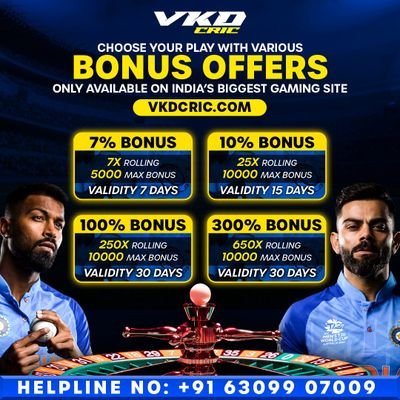 SELF SIGNUP | SELF DEPOSIT | SELF WITHDRAW

VKD CRIC is The Biggest Platform
For Providing Online Sports IDs

https://t.co/OqLhlSbzJP
● Genuine ● Trust ● Safe ●