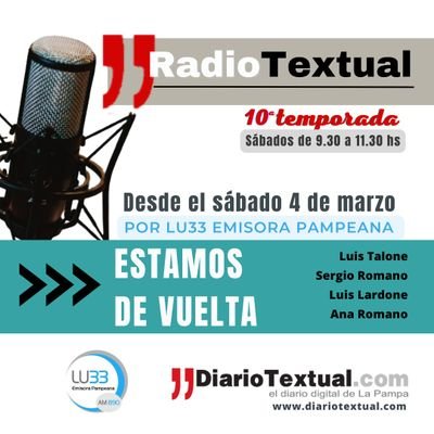 Programa radial. Sábados de 9.30 a 11.30 hs. por LU 33AM 890 Emisora Pampeana. Santa Rosa La Pampa.