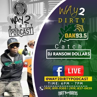*DIRTYBIRDSCARTEL* Producer, Radio DJ For WRLY-LP / 93.5 FM and Tour DJ FOR BOOKINGS AND OTHER INQUIRIES Way2DirtyPodcast@gmail.com