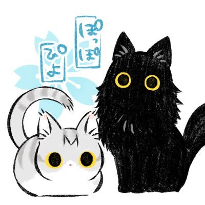 もふもふ見守り日記🐾 🐱ぴよ 2019/9上旬生♀耳毛がポイントのもちもちタイプ鯖白／🐱ぽっぽ 2020/7下旬生♀とんでも人見知りの内弁慶ビビりな黒モフ／🐰ぷー🌈