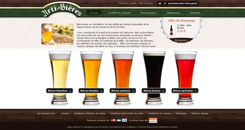 Arti-Bières est un site de vente en ligne dont le but est de faire connaitre et proposer à la vente les bières artisanales du Limousin.