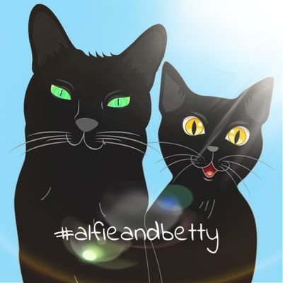 Two cheeky London panthers spreading black cat joy and art 🖤 Art available to buy as cards, and postcards... #alfieandbetty