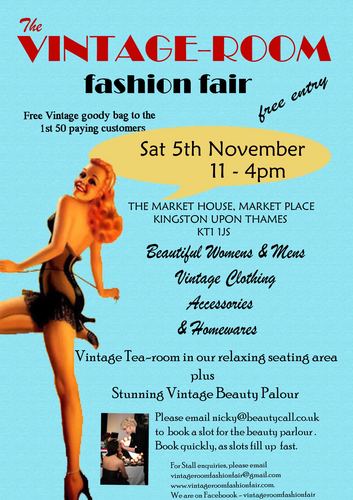 Vintage Events across Surrey. Where Vintage meets Trends! Our Next Fair is an outdoor fair in Kingston Upon Thames. Sun May 27th 11-4pm