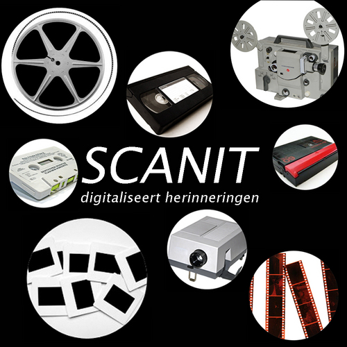Scanit scanservice digitaliseert beeld en geluid materiaal. 8mm films, dia's, negatieven, videobanden, foto's, documenten, etc.etc.etc.          0168-707123
