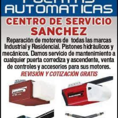 Puertas automáticas Sánchez 25 años de experiencia en fallas y instalación