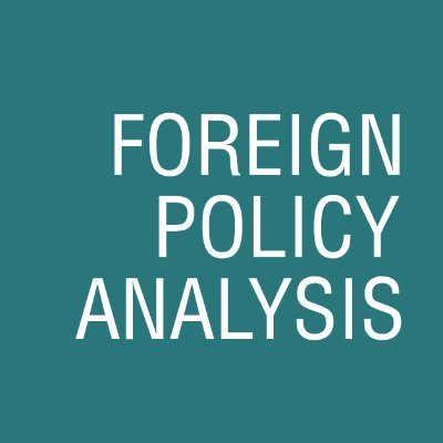 Foreign Policy Analysis - An International Studies Association (ISA) Journal
Editors-in-Chief: Brian Lai & Lisbeth Aggestam
https://t.co/tXC2XScR3j