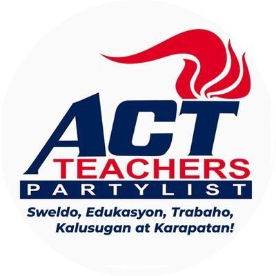 The official Twitter account of ACT Teachers, ang tunay na tinig ng teachers! Email us at rep.france.castro@gmail.com