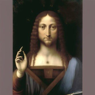 Digital art painting of Leonardo Da Vinci as he if alive.