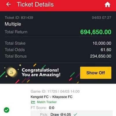 No scam zone dm for your payment after winning odds💯 
your winning is my piority 💯
