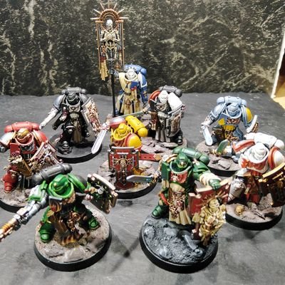 Miniature painter. Showing finish miniatures. Main army, Dark Angels.