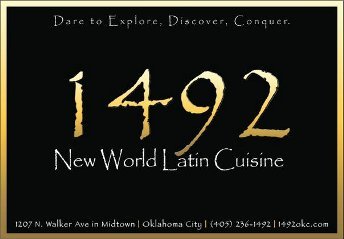 Welcome to 1492 New World Latin Cuisine. Best Mexican restaurant in Oklahoma City (Midtown). Great food, elegant atmosphere & the best mojitos in the universe.