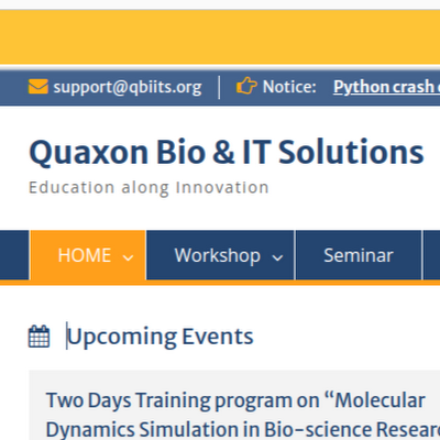 We are at Quaxon Bio & IT Solutions, India, providing  online training program in advance #bioscience and data science. #bioinformatics #computationalbiology