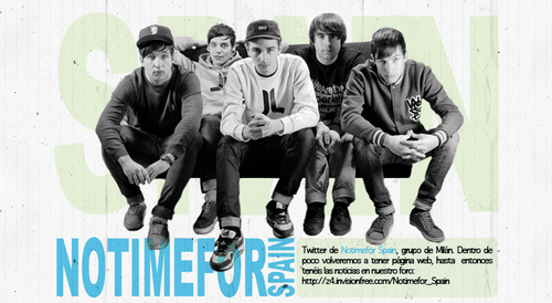 NotimeforSpain's profile picture. NotimeforSpain, web dedicada a promocionar al grupo de Milán http://t.co/A7yakmfWzO escúchalos! ;)
Pronto volveremos a tener página web.
