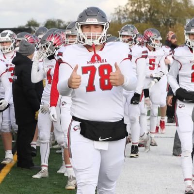 | Mound Westonka 2024 | GPA: 3.742 | Football Team Captain | OL/DL #78 | 6’2 285lbs | Shot put/Discus |