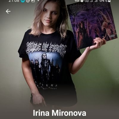 Hi my name is Irina I listen and collect metal music and am fond of erotic photos