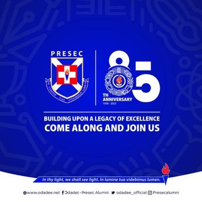 *Official Twitter handle for PRESEC Alumni body - ƆDADEƐ

*FB: Ɔdadeɛ-Presec Alumni

*In Lumine Tuo Videbimus Lumen