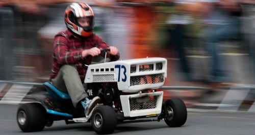 The Barnstaple Grand Prix is annual day of racing in Barnstaple Town Centre on 19 May this year - lawn mower + pedal car + cycle racing, and much more!