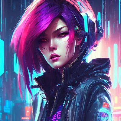 Collection of beautiful girls in cyberpunk style deployed on Polygon